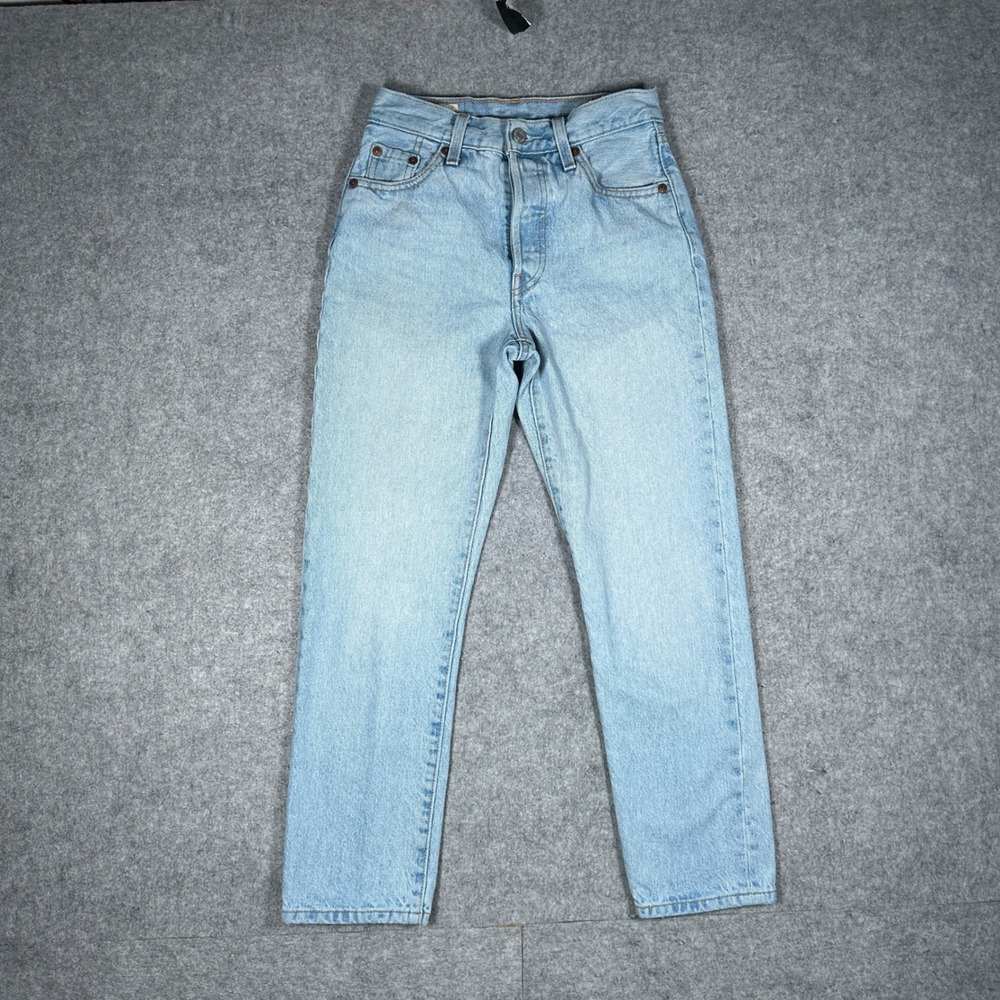 Levi‎ Denim Jeans Women 24 Blue 501 Straight Leg High Rise Vintage Wash Cotton